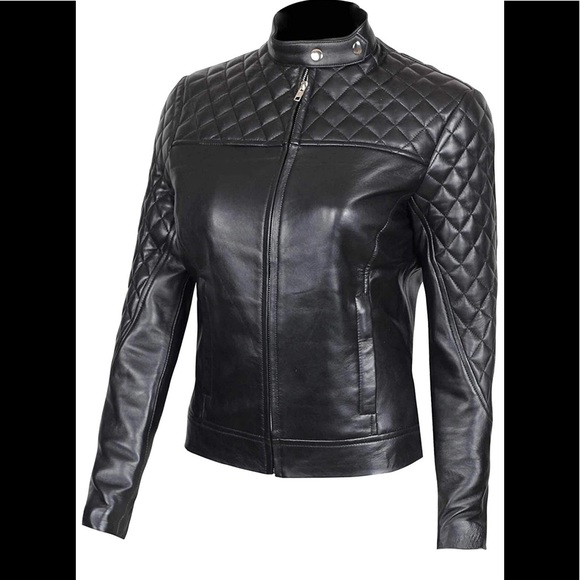 👟 Decrum Real leather black moto jacket NWT - Picture 3 of 6